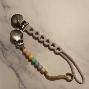 Ryan & Rose Pastel purple and multicolored Pacifier Clips set of 2